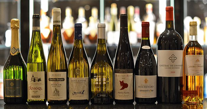 Weinauswahl in der Villa Lalique in Wingen-sur-Moder